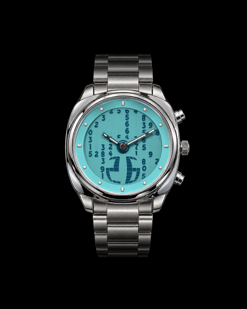 Matrix Signal Opal watch with moving numbers behind analogue hands